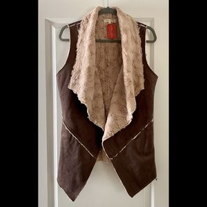 NWT Sherpa "Double Take" Vest - Brown - Size L